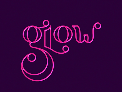 Glow Animated Type 3d animation design digital graphic design script simple typography