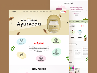 Spand Landing Page ayurveda ayurvedic product website design graphic design landing page organic product spand ui ux ux design web web design website design