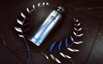 AQVALVX - Water Bottle Concept 3d 3dviz bottle brand branding concept game art hard surface logo luxury photoreal productvisualization props realism realtime roman