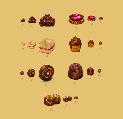 Sweets Icon Set bon bon cake chocolate confectionery cookie cream cupcake seets tart