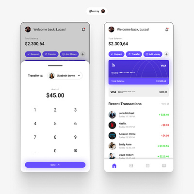 A Modern Take on Mobile Banking App Design app appdesign balance bank design digital product figma interfaces mastercard mobile money transactions transfer ui ux uxdesign visa