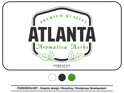 Logo for ATLANTA Aromatica Herbs - Premium Quality Herbs Supply. aesthetic aromatica herbs logo atlanta logo branding company logo graphic design herbs company herbs company logo herbs logo illustration logo logo design logo designer marketing minimal personalized personalized logo simple