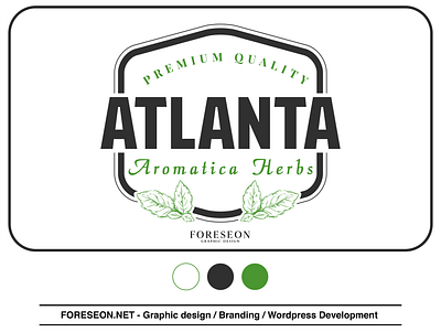 Logo for ATLANTA Aromatica Herbs - Premium Quality Herbs Supply. aesthetic aromatica herbs logo atlanta logo branding company logo graphic design herbs company herbs company logo herbs logo illustration logo logo design logo designer marketing minimal personalized personalized logo simple