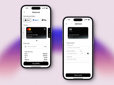 Checkout & Add Card UI – Payment Flow Design 003 checkoutui daily ui dailyui mobiledesign paymentflow ui uidesign ux uxdesign