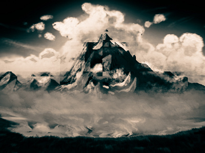 The Last Hour art cloud graphic design illustration lake landscape lightroom mountain procreate