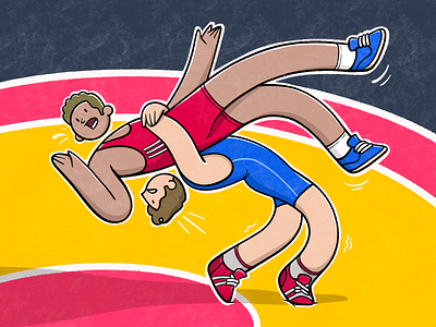 Wrestlers in Action artwork character character design colorful illustration illustrationchallenge procreate sport wrestling