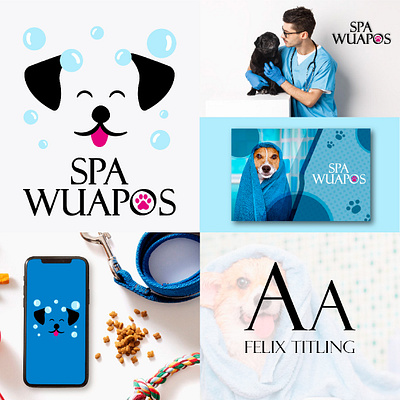 Spa Wuapos Brand branding design graphic design illustration logo pet