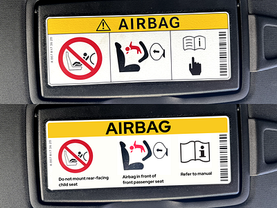 An airbag warning airbag car daily graphic design redhatfont