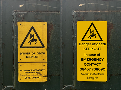 Danger warning on a random electric box daily design graphic design warning