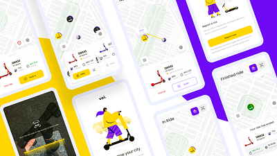 Rental E-Scooter Concept Exploration app app design appdesign design mobile rent rental scooter startup ui ux