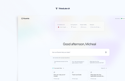 AI tool for Travelers - TitledLabs UI branding design graphic design illustration logo product product design typography ui uidesign