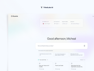 AI tool for Travelers - TitledLabs UI branding design graphic design illustration logo product product design typography ui uidesign