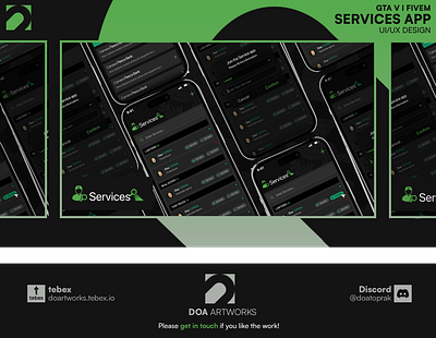 EchoRP Services App Design I Gta V branding design doartworks doatoprak echo echorp figma grand theft auto graphic design gta illustration logo roleplay ui