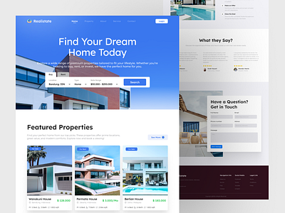 Realistate - Real Estate website design landingpage portfolio properti realestate uidesign uiexploration uiux uxdesign website