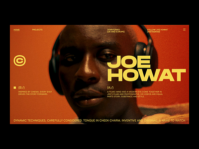 Joe Howat - Director Website design director film header landing page photography portfolio portofolio ui uiux video web design website