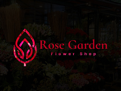 Rose Garden (Flower Shop) - Logo Design. 3d abstract logo barand identity branding design flower garden graphic design illustration logo logos professional rose shop shop logo ui