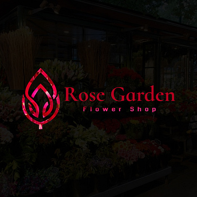 Rose Garden (Flower Shop) - Logo Design. 3d abstract logo barand identity branding design flower garden graphic design illustration logo logos professional rose shop shop logo ui