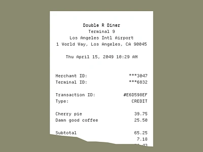 Receipt ephemera pixel