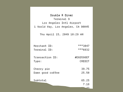 Receipt ephemera pixel