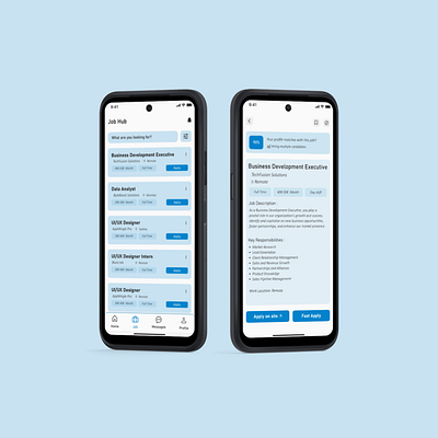 Job Search App app app design figma job search mobile ui uiux ux