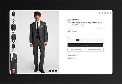 Henderson E-Commerce Web UI – Product Detail Page concept ecom fashion online store product design ui