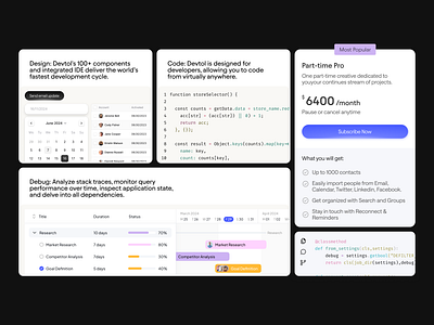 SAAS Components Dev tool cansaas clean components design dev tool features interface minimal minimal code platform pricing product design saas saas components saas design software software as a seervices ui ux