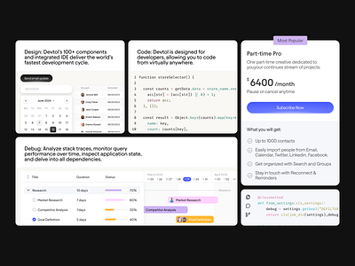 SAAS Components Dev tool cansaas clean components design dev tool features interface minimal minimal code platform pricing product design saas saas components saas design software software as a seervices ui ux