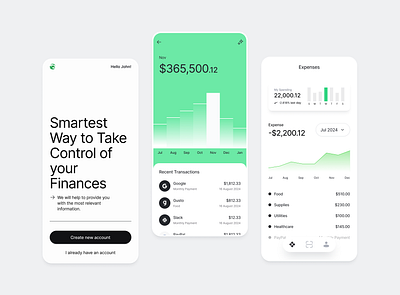 Banking App - Lunalla app black ui ux white