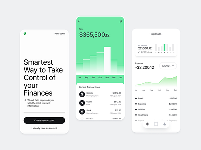 Banking App - Lunalla app black ui ux white