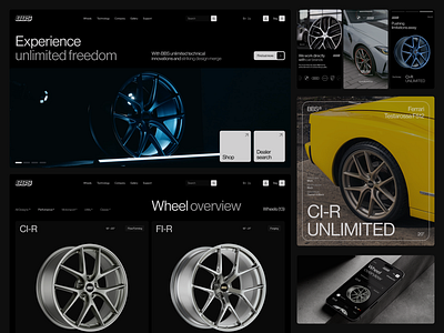 BBS® — Website UI/UX automobile automotive bbs black theme bmw cars race ui uiux ux web design website wheels