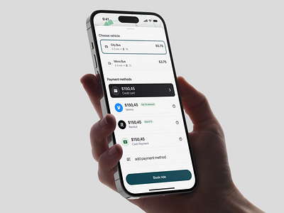 Ride Sharing Mobile App - Select Payment Method 💰 app design book payment booking app booking payment car taxi drive driving ios location map passengers payment payment method price product design ride booking ride sharing rider select payment trip uiux