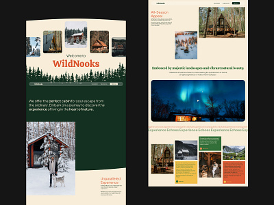 WildNooks - Landing page for travel agency art direction design figma graphic design landing page layout ui web web design web development website