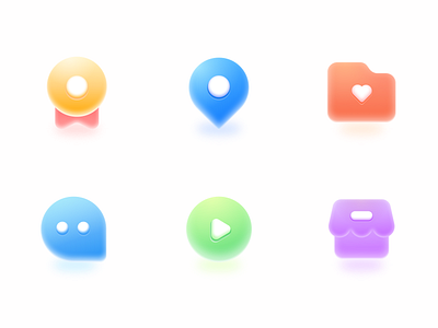 A set of candy-like charts design icon illustration logo painting