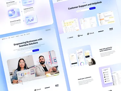 SaaS Website Template about animation blog blue light mega menu motion graphics saas startap tech ui ux web design