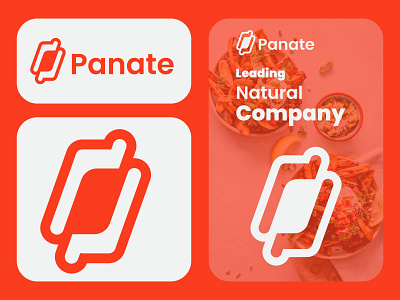 Panate Food Company logo design brand brand identity branding design food food logo food logo design graphic design illustration logo logo design modern logo natural p p p letter p letter food logo p letter logo p logo p mark ui