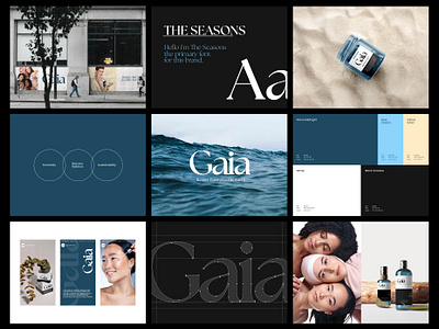 Gaia - Beauty Brand Guidelines beauty brand brand guideline brand guidelines branding color cosmetic logo logo concept logos mockup skin care skincare