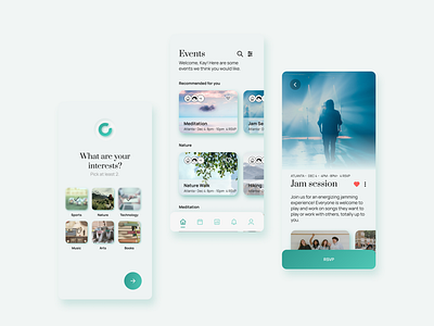 Social Circles | App UI | Concept Design app blue branding design graphic design green minimal mobile ui user experience user interface ux