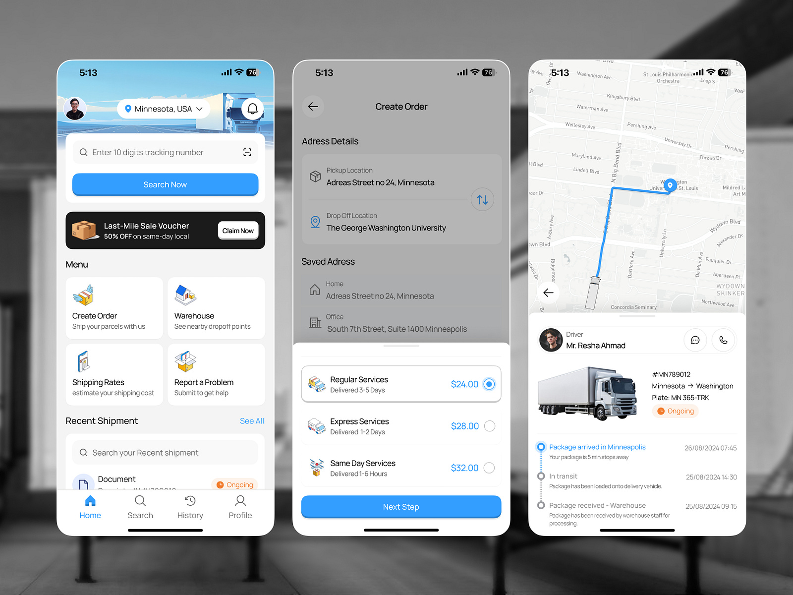Logistic Mobile App by Caraka on Dribbble