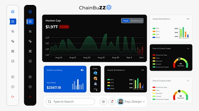 ChainBuzz CryptoCurrency Dashboard blockchain blockchain design clean ui crypto crypto design crypto landing page cryptocurrency cryptocurrency dashboard cryptodesign dashboard dashboard design design landing page ui ui design web design web3 web3 design website design