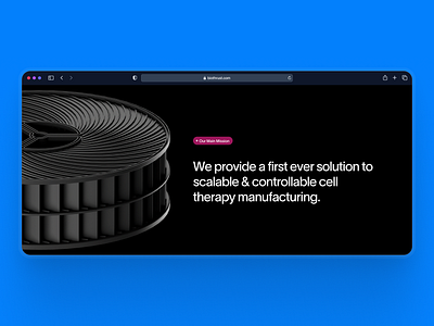 biothrust: The Bionic Bioreactor Company | CTA Section UIUX 3d biology website biomanufacturing bioreactor bioreactor website biotech biotech landing page biotech ui biotech web design biotech website design biothrust blue clean cta section dark mode minimal modern responsive website science website simple