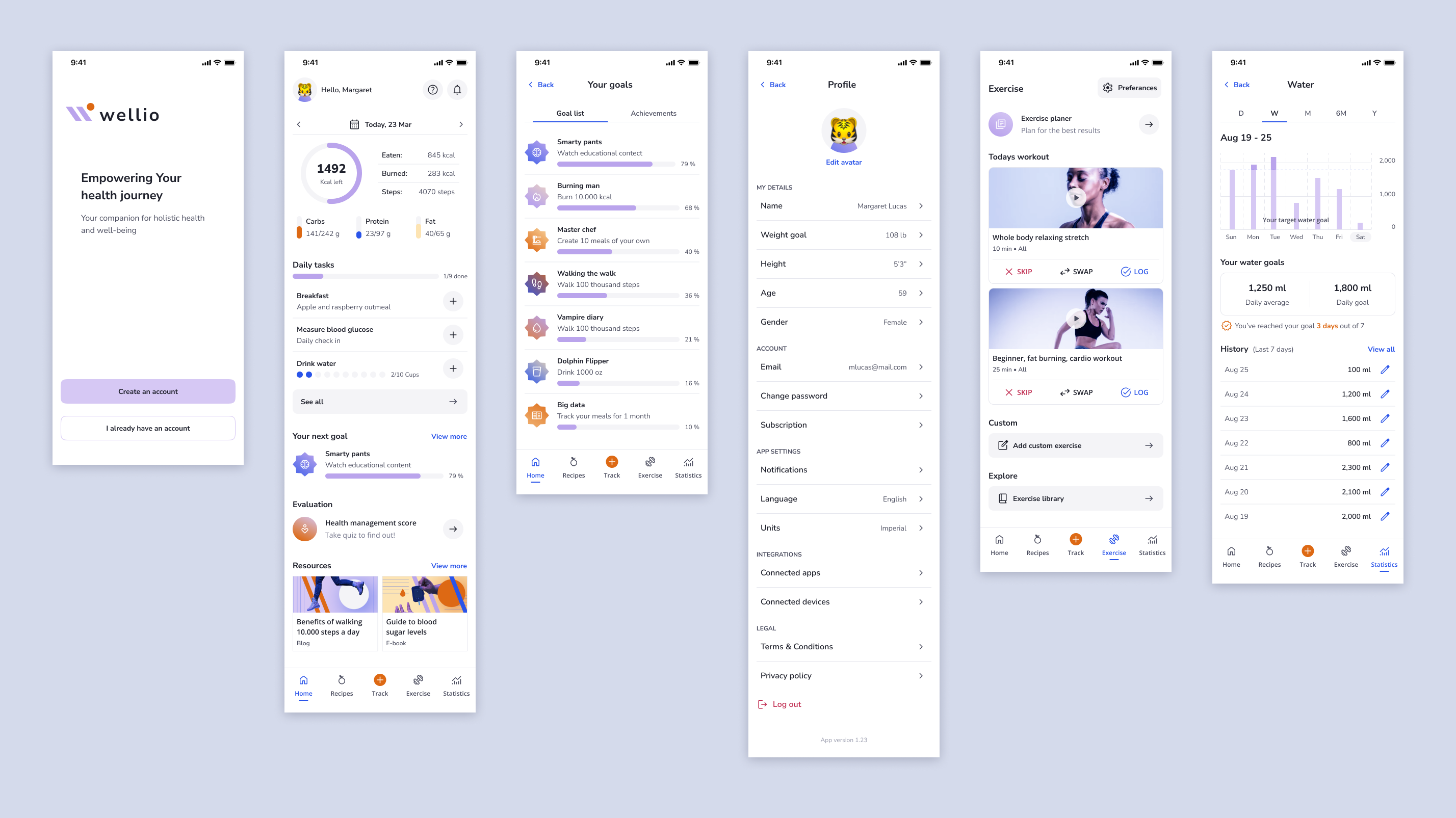 Wellio app healthcare ui ux wellness app
