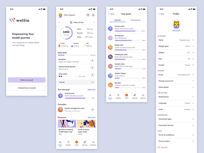 Wellio app healthcare ui ux wellness app