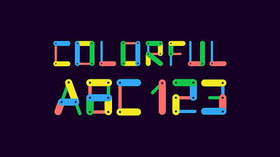 Colorful Alphabets & Numbers font graphic design letters numbers