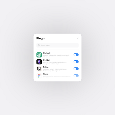 Plugin list concept concept design design product design ui uiux ux