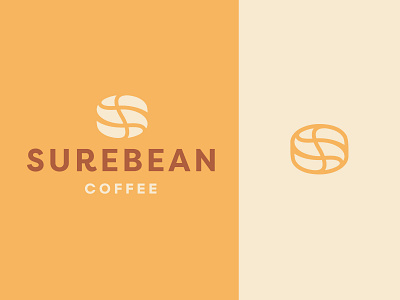 Surebean bean bold coffee design drink food geometric logo logodesign modern