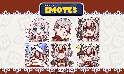 vtuber emotes custom for twitch, kick, youtube, discord, Etc. customemote emotes fiver illustration logodesign twitch twitch logo twitch.tv vgencomm vtuber