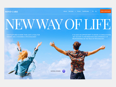 Mind care landing page product ui ux web website