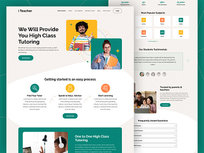 Online Tutor Landing Page child education class education education home page education website design landing page landing page design learning online class online education online education website online tutoring school study tutor ui ui ux design user interface ux