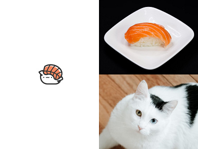 Sushi Kitty ready-made logo for sale anhdodes branding design illustration logo logo design logo designer logodesign minimalist logo minimalist logo design