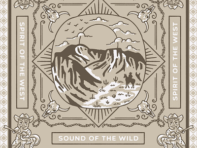 Sound Of The Wild Bandana Design apparel design artwork bandana bandana design brand clothing cowboy design graphic design horse design outdoor outdoor apparel retro tshirt design vintage vintage design vintage graphic western design